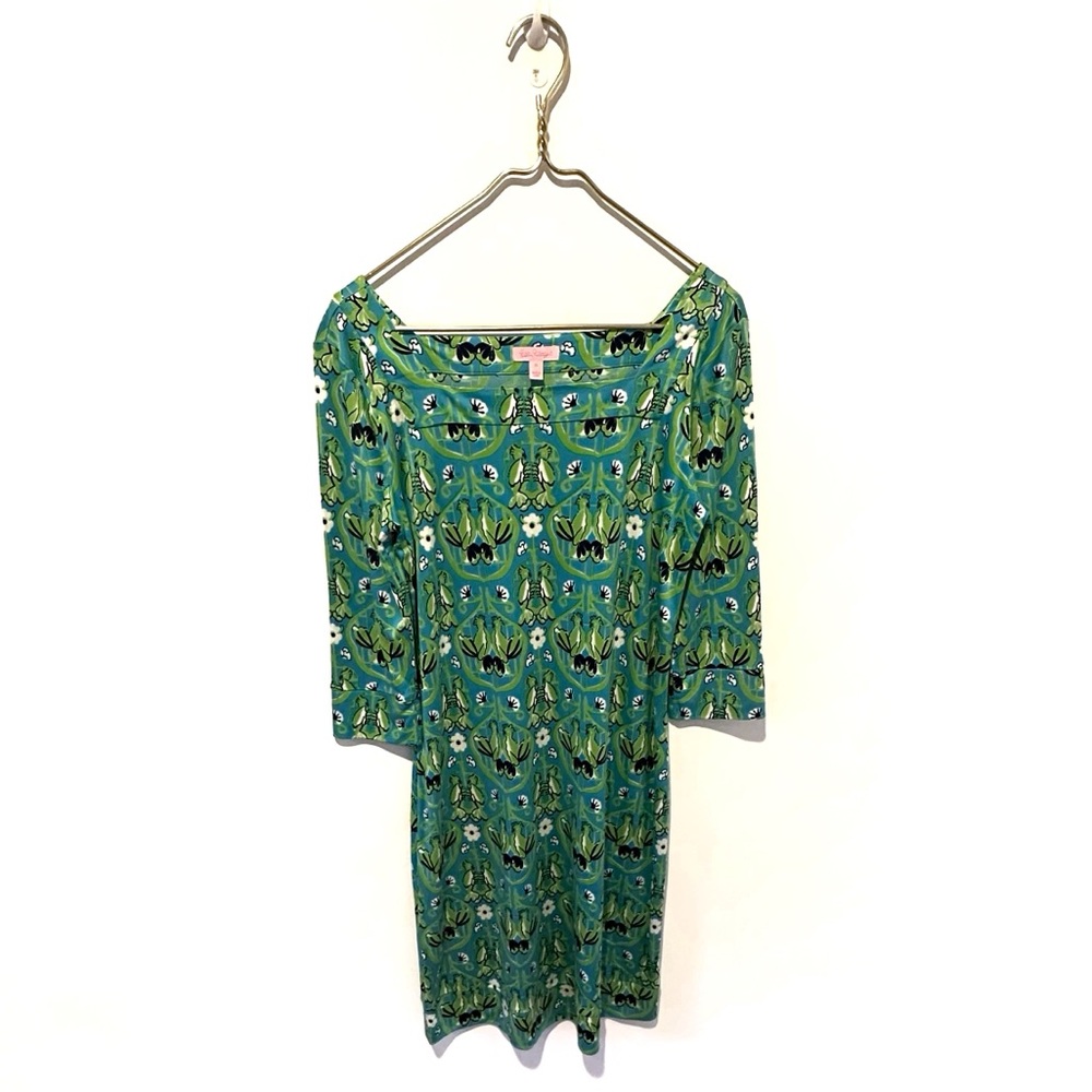 Vintage Lilly Pulitzer Green and Blue Silk Dress